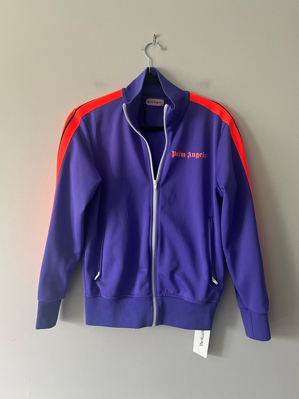 Palm Angels Purple Neon Track Jacket Full Zip Logo Made in Italy Size S